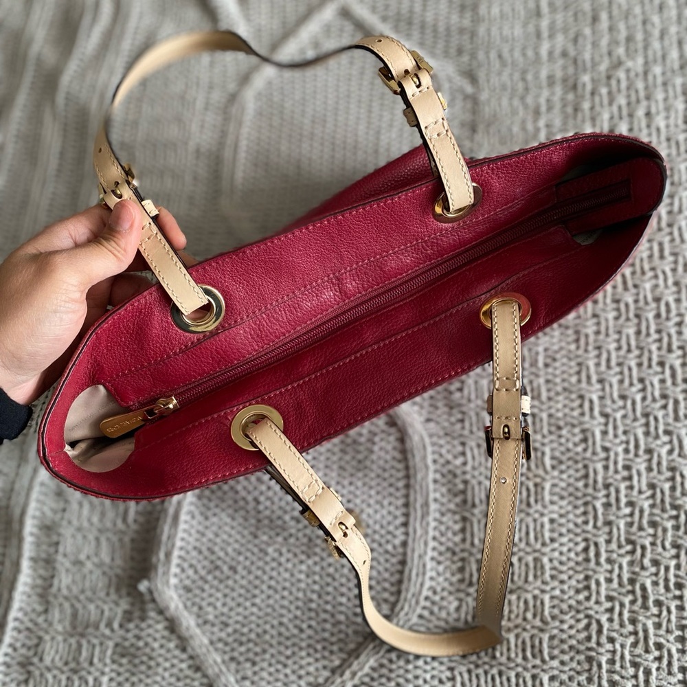 MK Bedford Top-Zip Leather Tote Burgundy - Picture 6 of 10